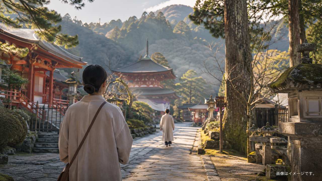 福島の山あいにある歴史あるお寺の境内